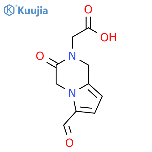 PYRROLO[1,2-A]PYRAZINE-2(1H)-ACETIC ACID, 6-FORMYL-3,4-DIHYDRO-3-OXO- structure