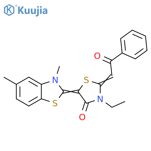 4-Thiazolidinone, 5-(3,5-dimethyl-2(3H)-benzothiazolylidene)-3-ethyl-2-(2-oxo-2-phenylethylidene)- structure