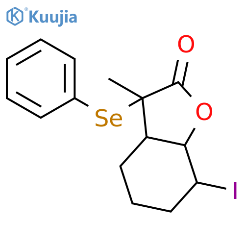 2(3H)-Benzofuranone, hexahydro-7-iodo-3-methyl-3-(phenylseleno)- structure