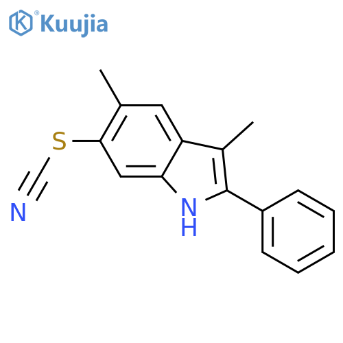 THIOCYANIC ACID, 3,5-DIMETHYL-2-PHENYL-1H-INDOL-6-YL ESTER structure