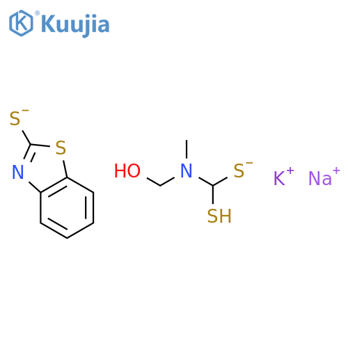 potassium sodium 1,3-benzothiazole-2-thiolate [(hydroxymethyl)(methyl)amino](sulfanyl)methanethiolate (1:1:1:1) structure