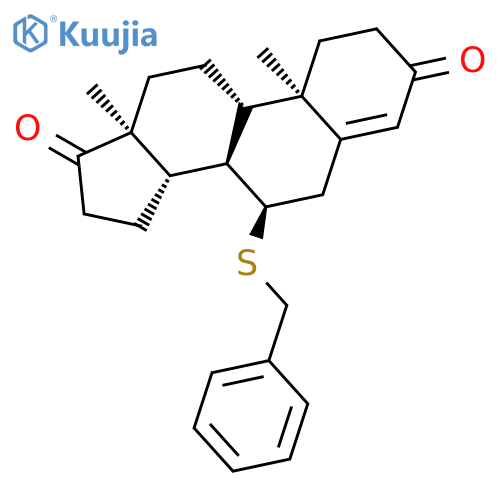 Androst-4-ene-3,17-dione, 7-[(phenylmethyl)thio]-, (7a)- structure