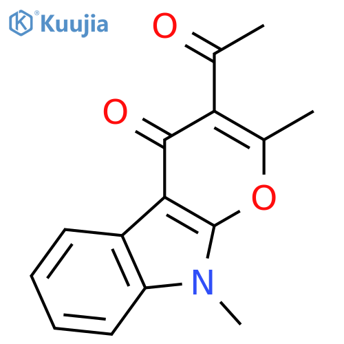Pyrano[2,3-b]indol-4(9H)-one, 3-acetyl-2,9-dimethyl- structure