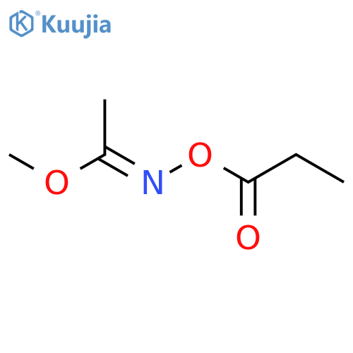 Ethanimidic acid, N-(1-oxopropoxy)-, methyl ester, (E)- structure