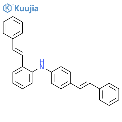 Benzenamine, 2-(2-phenylethenyl)-N-[4-(2-phenylethenyl)phenyl]- structure