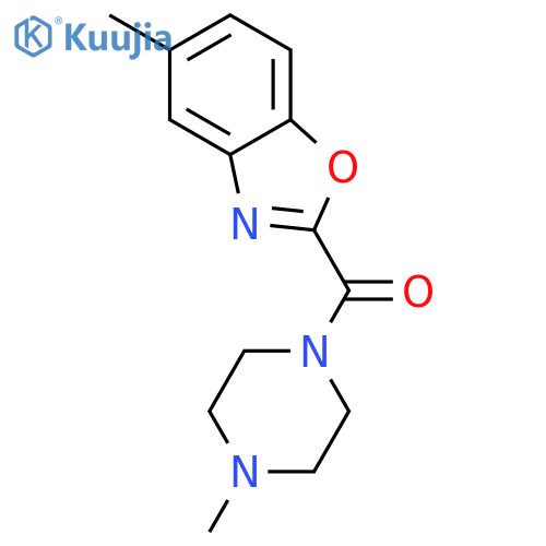 Piperazine, 1-methyl-4-[(5-methyl-2-benzoxazolyl)carbonyl]- structure