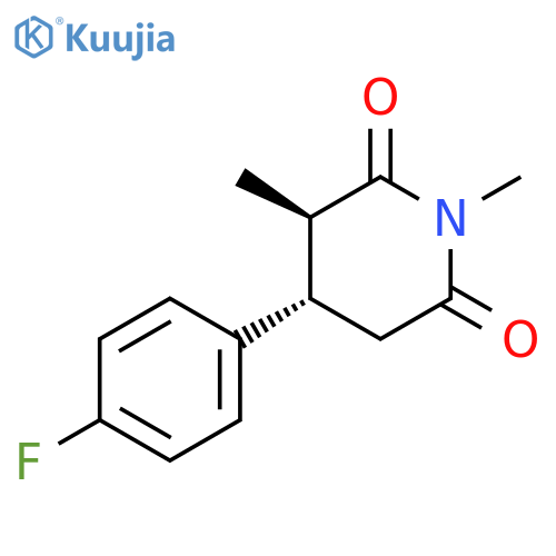 2,6-Piperidinedione, 4-(4-fluorophenyl)-1,3-dimethyl-, (3R,4S)-rel- structure