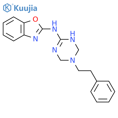 N-5-(2-Phenylethyl)-1,3,5-triazinan-2-ylidene-1,3-benzoxazol-2-amine structure