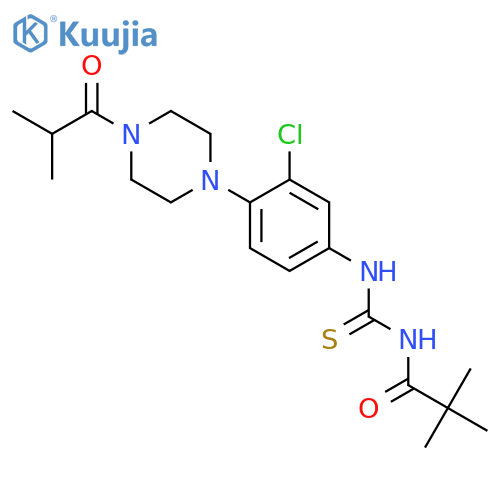 <br>1-[3-Chloro-4-(4-isobutyryl-piperazin-1-yl)-phenyl]-3-(2,2-dimethyl-propion yl)-thiourea structure