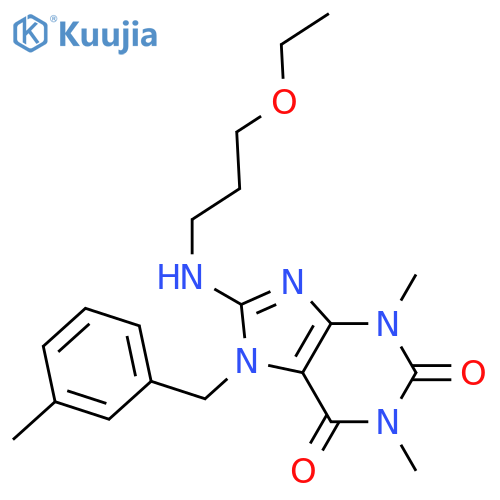 8-(3-ethoxypropyl)amino-1,3-dimethyl-7-(3-methylphenyl)methyl-2,3,6,7-tetrahydro-1H-purine-2,6-dione structure