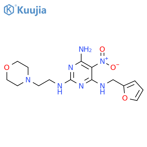 N4-(furan-2-yl)methyl-N2-2-(morpholin-4-yl)ethyl-5-nitropyrimidine-2,4,6-triamine structure