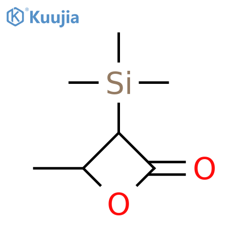 2-Oxetanone, 4-methyl-3-(trimethylsilyl)-, cis- structure
