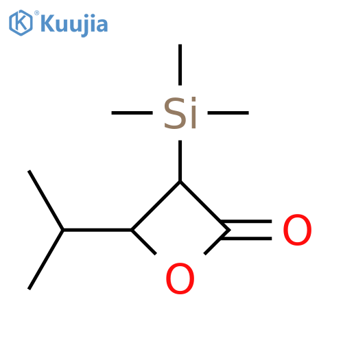 2-Oxetanone, 4-(1-methylethyl)-3-(trimethylsilyl)-, cis- structure