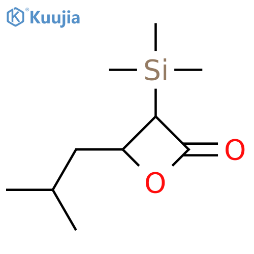 2-Oxetanone, 4-(2-methylpropyl)-3-(trimethylsilyl)-, cis- structure