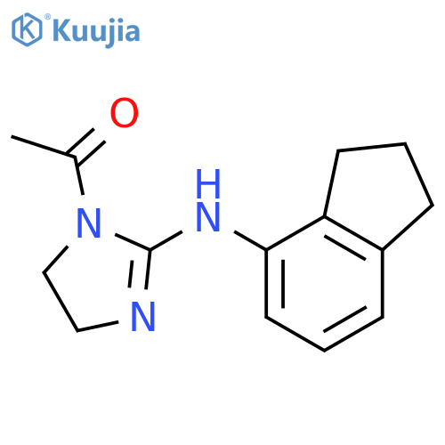 1-acetyl-N-(2,3-dihydro-1H-inden-4-yl)-4,5-dihydro-1H-imidazol-2-amine structure