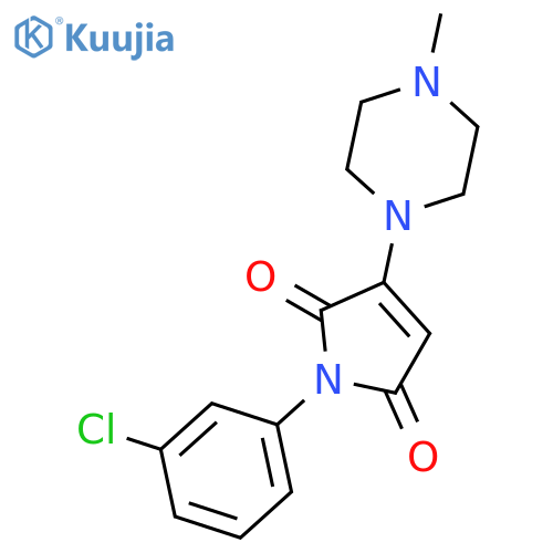 1H-PYRROLE-2,5-DIONE, 1-(3-CHLOROPHENYL)-3-(4-METHYL-1-PIPERAZINYL)- structure