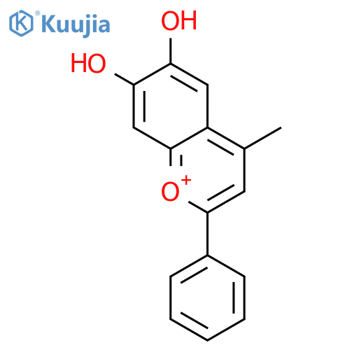 1-BENZOPYRYLIUM, 6,7-DIHYDROXY-4-METHYL-2-PHENYL- structure