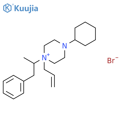 4-cyclohexyl-1-(1-methyl-2-phenylethyl)-1-prop-2-en-1-ylpiperazin-1-ium bromide structure