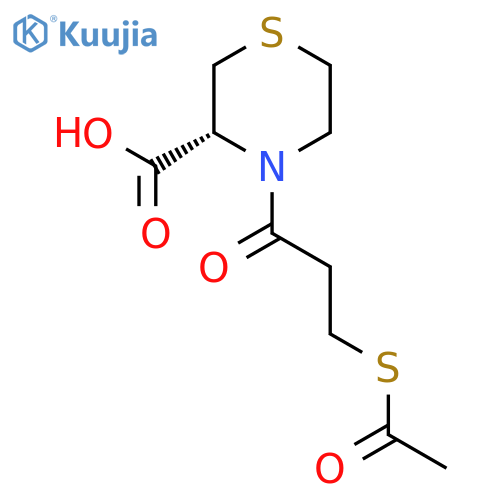 3-Thiomorpholinecarboxylic acid, 4-[3-(acetylthio)-1-oxopropyl]-, (R)- structure