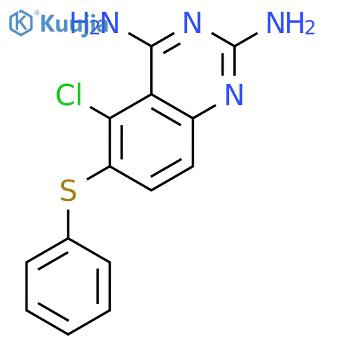 2,4-Quinazolinediamine, 5-chloro-6-(phenylthio)- structure