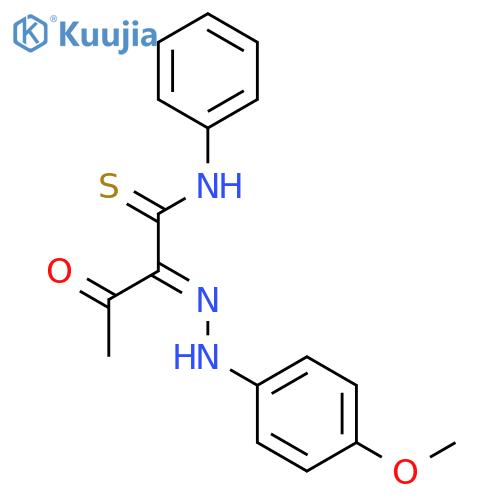 Butanethioamide, 2-[(4-methoxyphenyl)hydrazono]-3-oxo-N-phenyl- structure