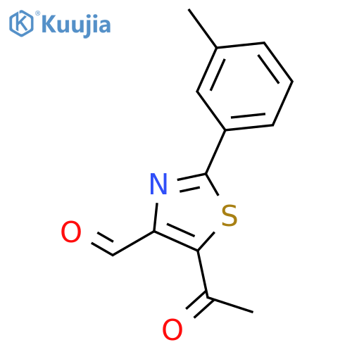 4-THIAZOLECARBOXALDEHYDE, 5-ACETYL-2-(3-METHYLPHENYL)- structure