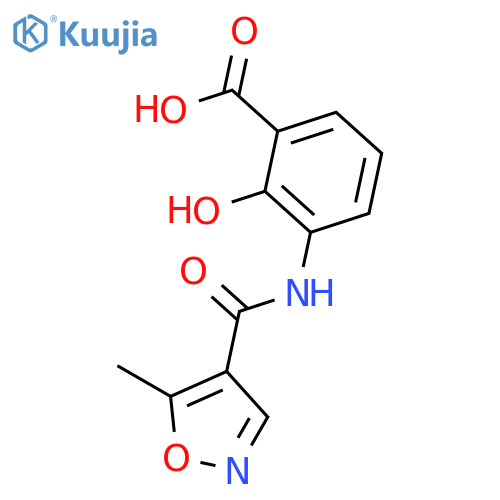 Benzoic acid, 2-hydroxy-3-[[(5-methyl-4-isoxazolyl)carbonyl]amino]- structure