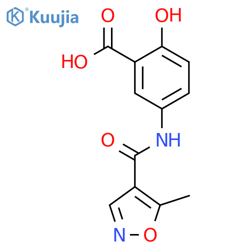 2-Hydroxy-5-(5-methyl-1,2-oxazole-4-amido)benzoic Acid structure