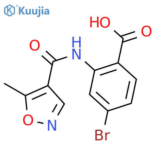 Benzoic acid, 4-bromo-2-[[(5-methyl-4-isoxazolyl)carbonyl]amino]- structure