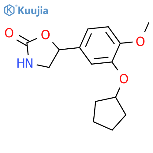 2-Oxazolidinone, 5-[3-(cyclopentyloxy)-4-methoxyphenyl]- structure