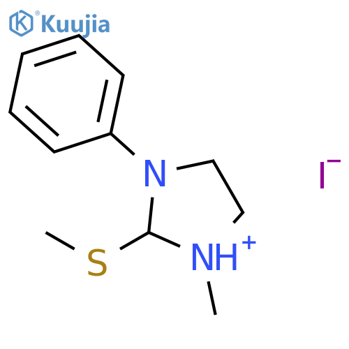 1H-Imidazolium, 4,5-dihydro-1-methyl-2-(methylthio)-3-phenyl-, iodide structure