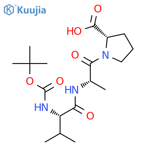 L-Proline, 1-[N-[N-[(1,1-dimethylethoxy)carbonyl]-L-valyl]-L-alanyl]- structure