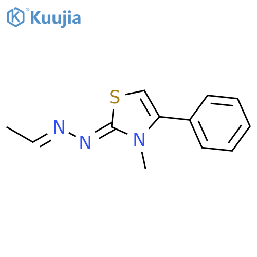 ACETALDEHYDE, (3-METHYL-4-PHENYL-2(3H)-THIAZOLYLIDENE)HYDRAZONE structure