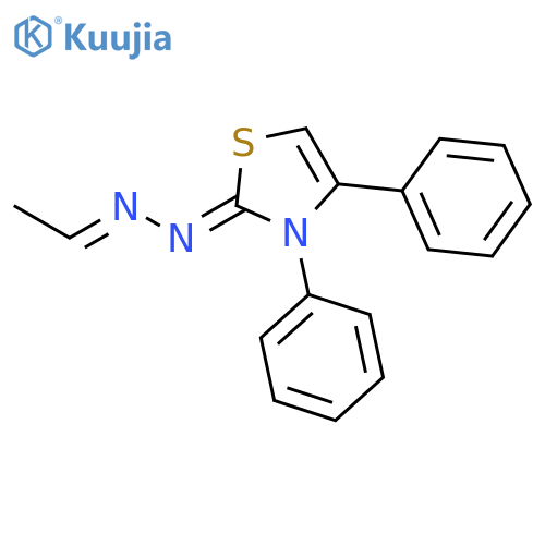 ACETALDEHYDE, (3,4-DIPHENYL-2(3H)-THIAZOLYLIDENE)HYDRAZONE structure
