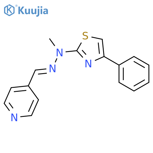 4-Pyridinecarboxaldehyde, methyl(4-phenyl-2-thiazolyl)hydrazone structure