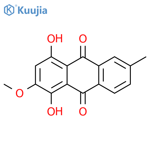 1,4-Dihydroxy-2-methoxy-6-methylanthracene-9,10-dione structure