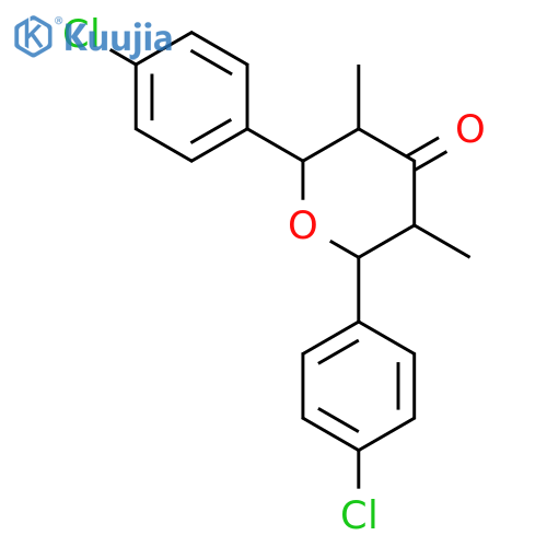 4H-Pyran-4-one,2,6-bis(4-chlorophenyl)tetrahydro-3,5-dimethyl- structure