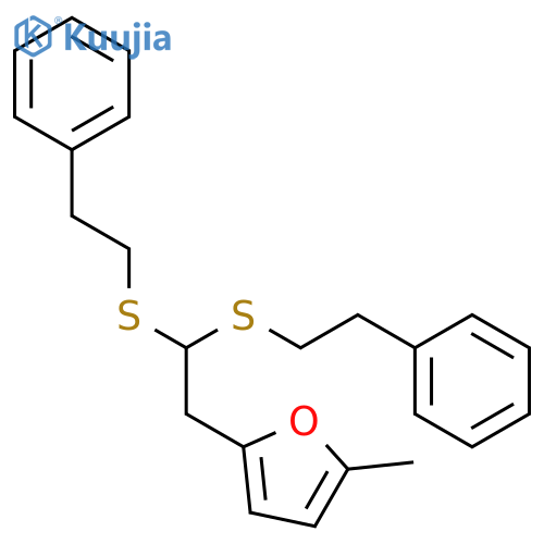 Furan, 2-[2,2-bis[(2-phenylethyl)thio]ethyl]-5-methyl- structure