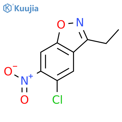1,2-Benzisoxazole, 5-chloro-3-ethyl-6-nitro- structure