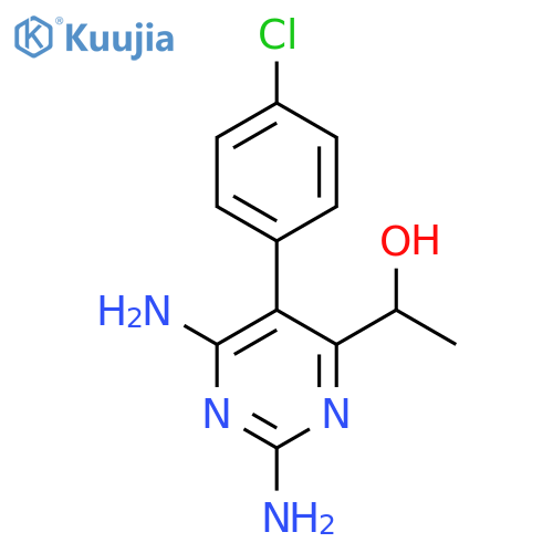 1-[2,6-diamino-5-(4-chlorophenyl)pyrimidin-4-yl]ethanol structure