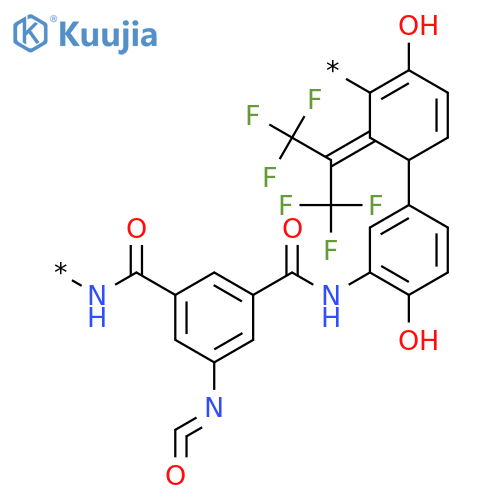 Poly[iminocarbonyl(5-isocyanato-1,3-phenylene)carbonylimino(6-hydroxy-1,3-phenylene)[2,2,2-trifluoro-1-(trifluoromethyl)ethylidene](4-hydroxy-1,3-phenylene)] structure