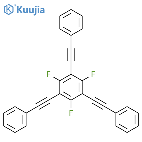 Benzene, 1,3,5-trifluoro-2,4,6-tris(phenylethynyl)- structure