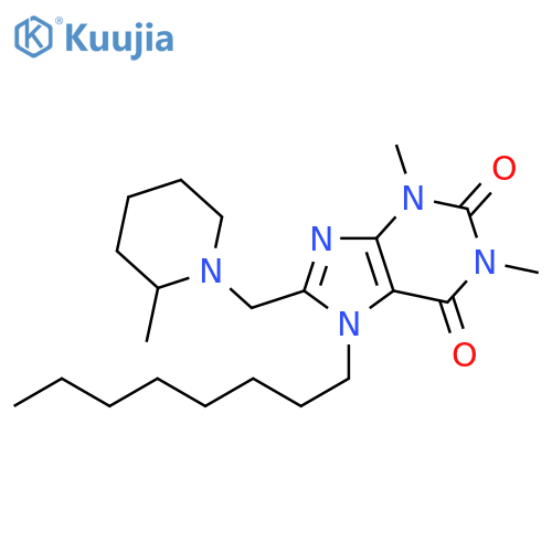 1,3-dimethyl-8-(2-methylpiperidin-1-yl)methyl-7-octyl-2,3,6,7-tetrahydro-1H-purine-2,6-dione structure
