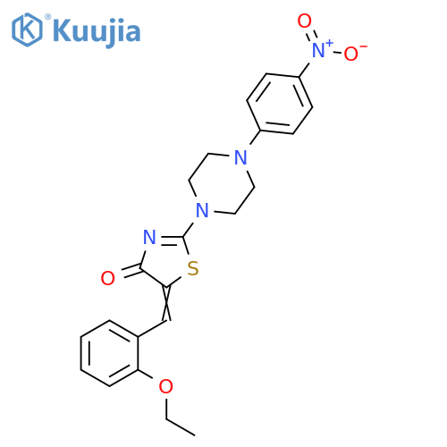 (5E)-5-(2-ethoxyphenyl)methylidene-2-4-(4-nitrophenyl)piperazin-1-yl-4,5-dihydro-1,3-thiazol-4-one structure