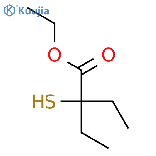 ethyl 2-ethyl-2-sulfanylbutanoate structure