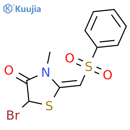 4-Thiazolidinone, 5-bromo-3-methyl-2-[(phenylsulfonyl)methylene]-, (Z)- structure