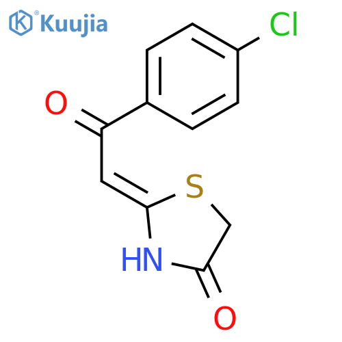 4-Thiazolidinone, 2-[2-(4-chlorophenyl)-2-oxoethylidene]-, (E)- structure