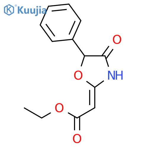 ACETIC ACID, (4-OXO-5-PHENYL-2-OXAZOLIDINYLIDENE)-, ETHYL ESTER, (E)- structure