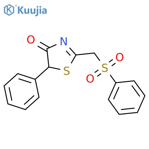 4(5H)-Thiazolone, 5-phenyl-2-[(phenylsulfonyl)methyl]- structure