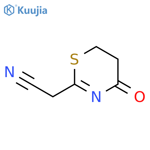 4H-1,3-Thiazine-2-acetonitrile, 5,6-dihydro-4-oxo- structure